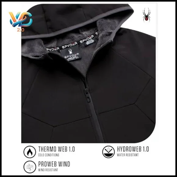 Men's Softshell Jacket Faux Fur Lined Water Wind Resistant Performance Fleece